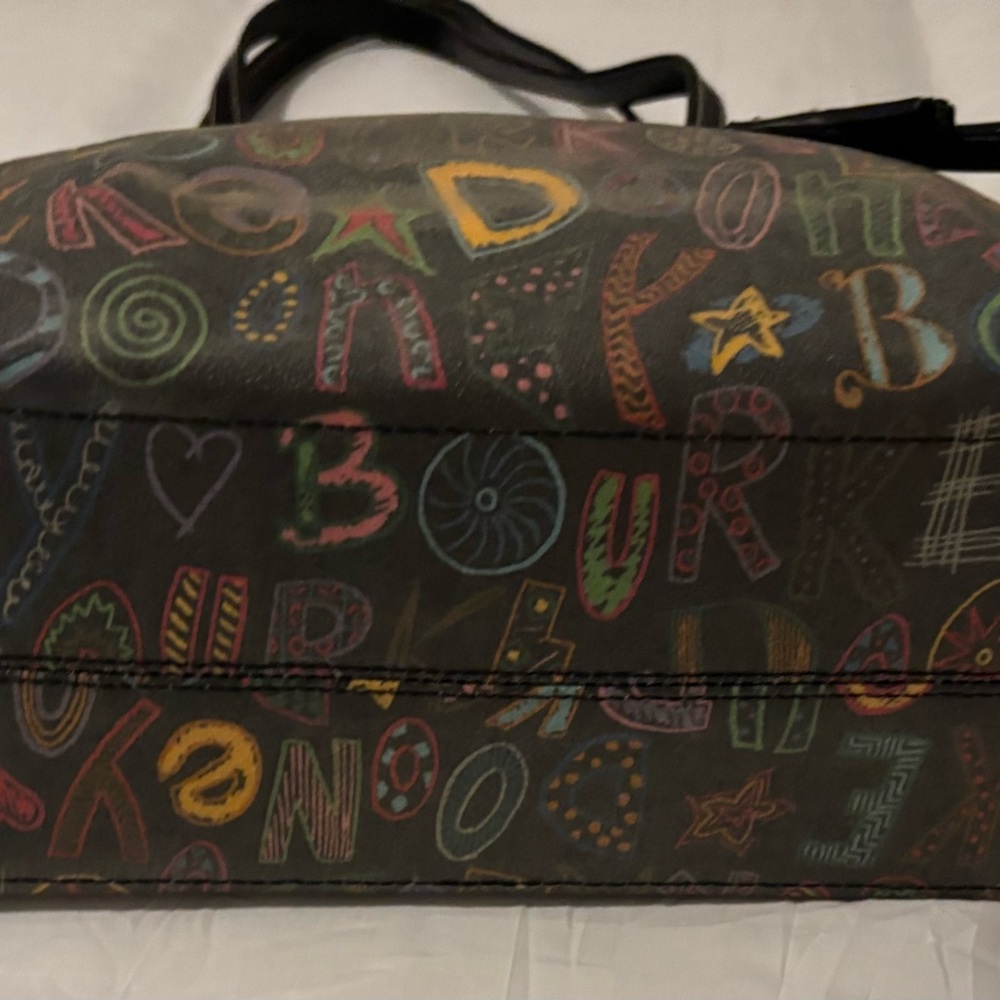Dooney & Bourke Black Graffiti Tote with Sturdy Leather Handles - Picture 9 of 10